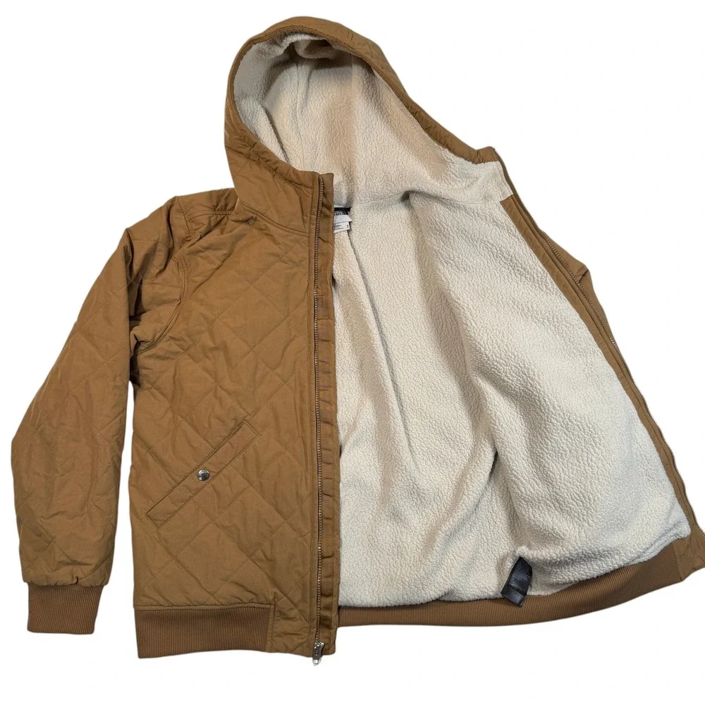 The North Face Cuchillo Full Zip Hoodie Sherpa Lined Jacket Mens Medium Brown